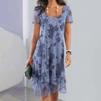 Veloura ™ – Fresh Round Neck Short Sleeve Mini Dress