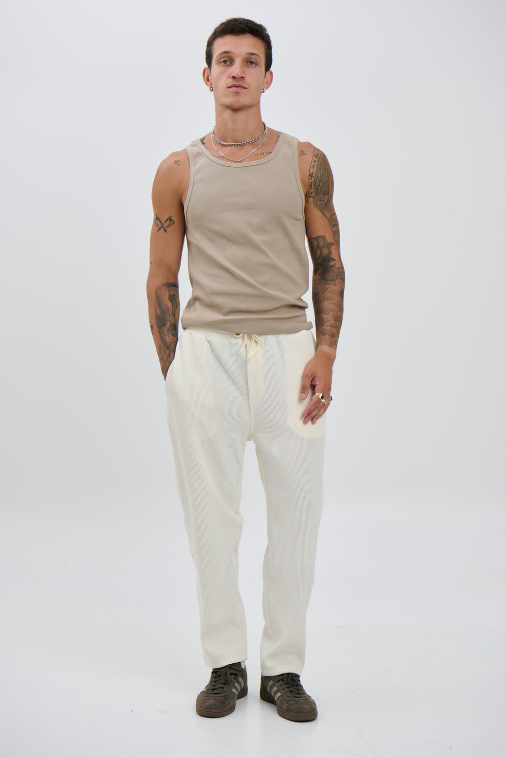 Rowan Pleated Pants Stone