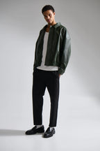 Bowie PU Bomber Jacket – Army Green, Unisex Streetwear