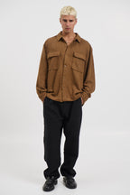 Selvoriaᵀᴹ Dion Cord Overshirt – Men’s Chocolate Brown Regular Fit