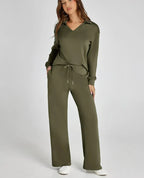 EaseLuxe™ Women’s 2-Piece Fall Outfit Set – Breathable & Wrinkle-Resistant Sweatsuit