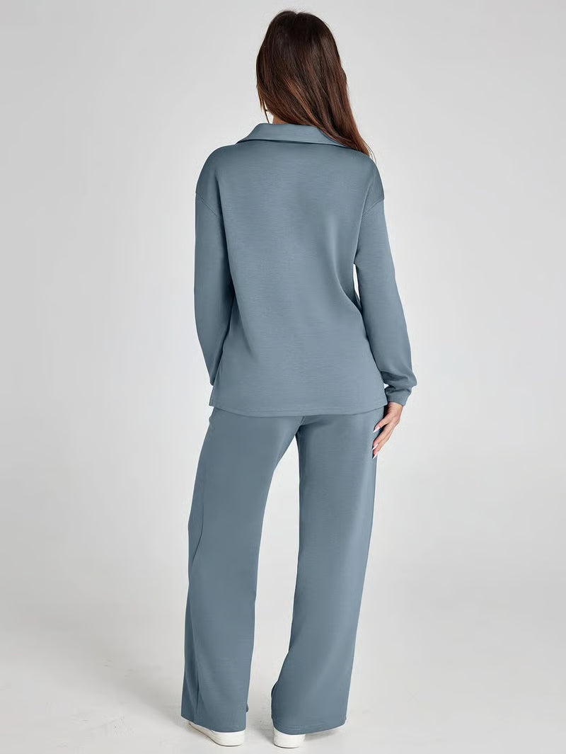 EaseLuxe™ Women’s 2-Piece Fall Outfit Set – Breathable & Wrinkle-Resistant Sweatsuit