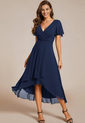Elysian™ Midi Chiffon Wedding Guest Dress