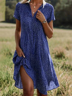 Luméa ™ Short Sleeve Polka Dot Midi Dress