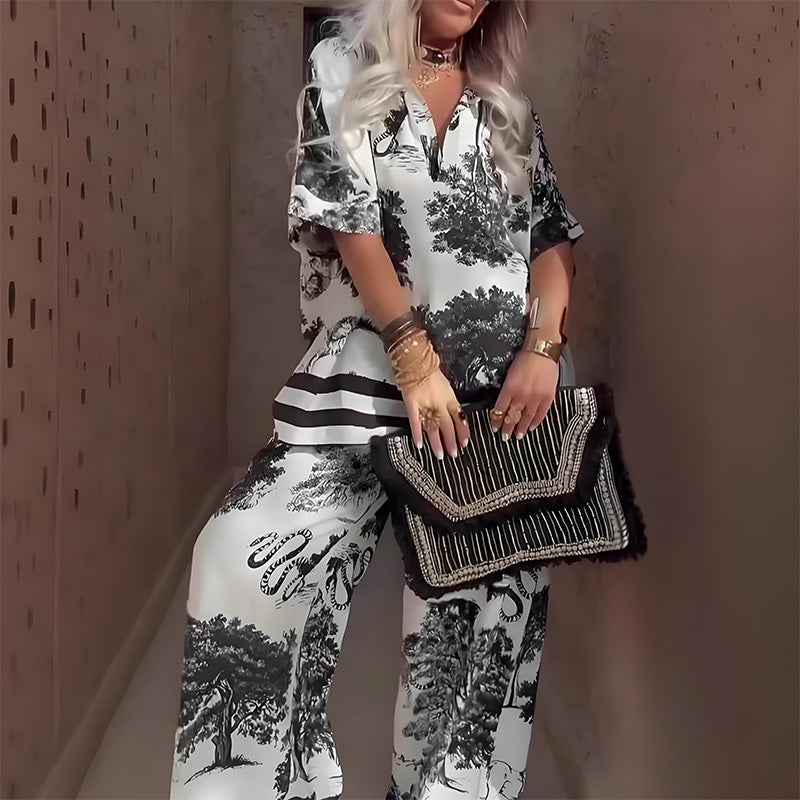 PatternLuxe™ V-Neck Set